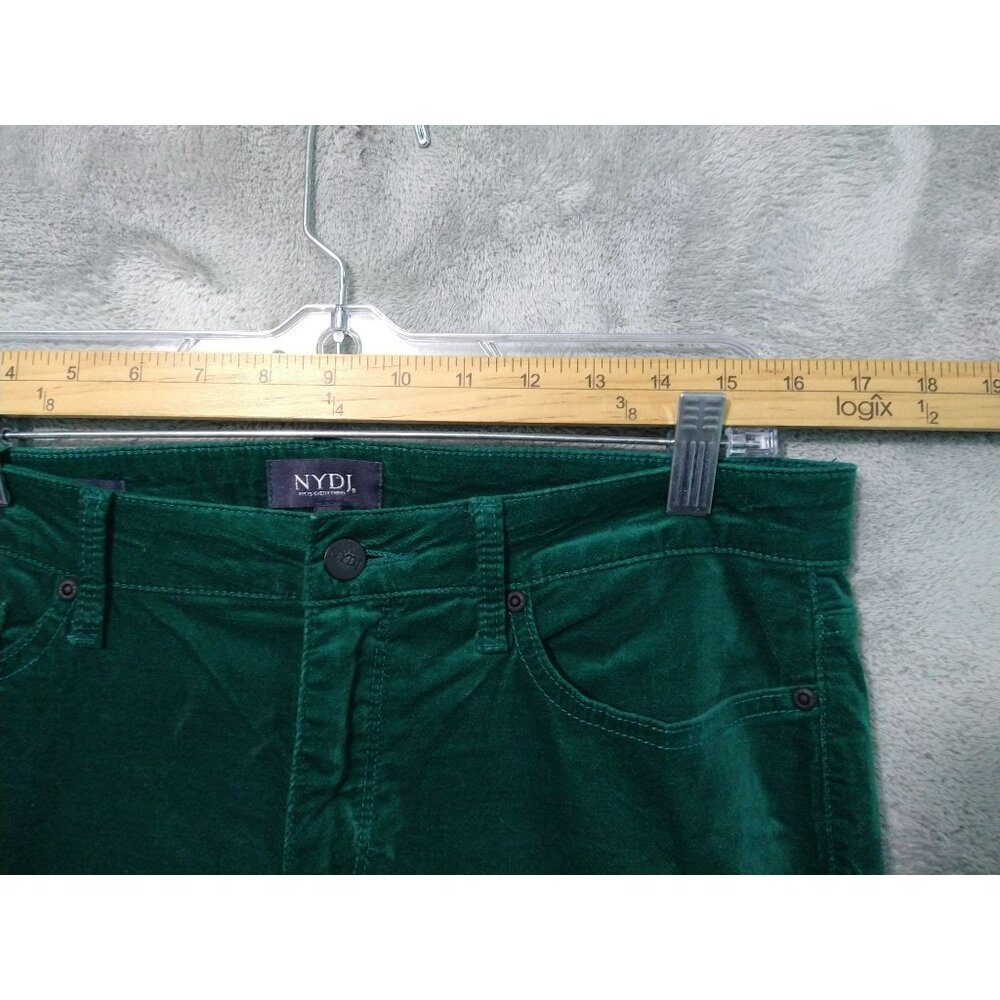 NYDJ Jeans Womens 10 Green Brushed Velvet Ami Skinny Lift Tuck Mid Rise Stretch - Picture 3 of 10